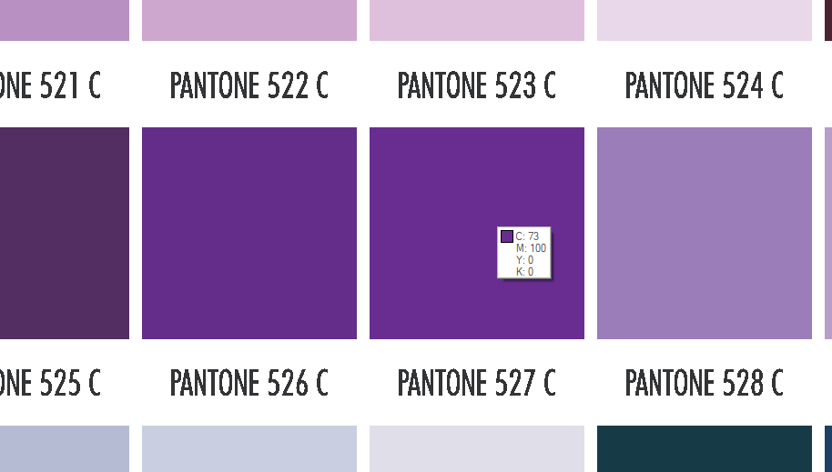 4 examples of Pantone Color Palettes for print in CorelDRAW