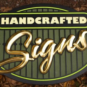 Carved and sandblasted sign