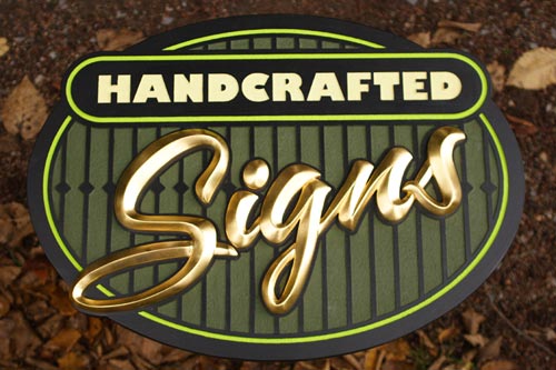 Carved and sandblasted sign