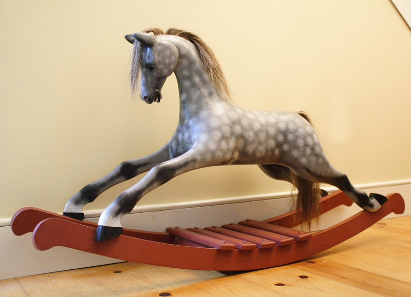 Hand carved rocking horse
